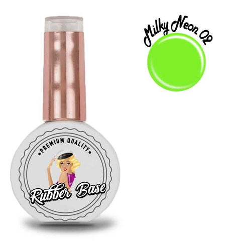 Milky Neon 02 Rubber Base 15ml - Lady Lack