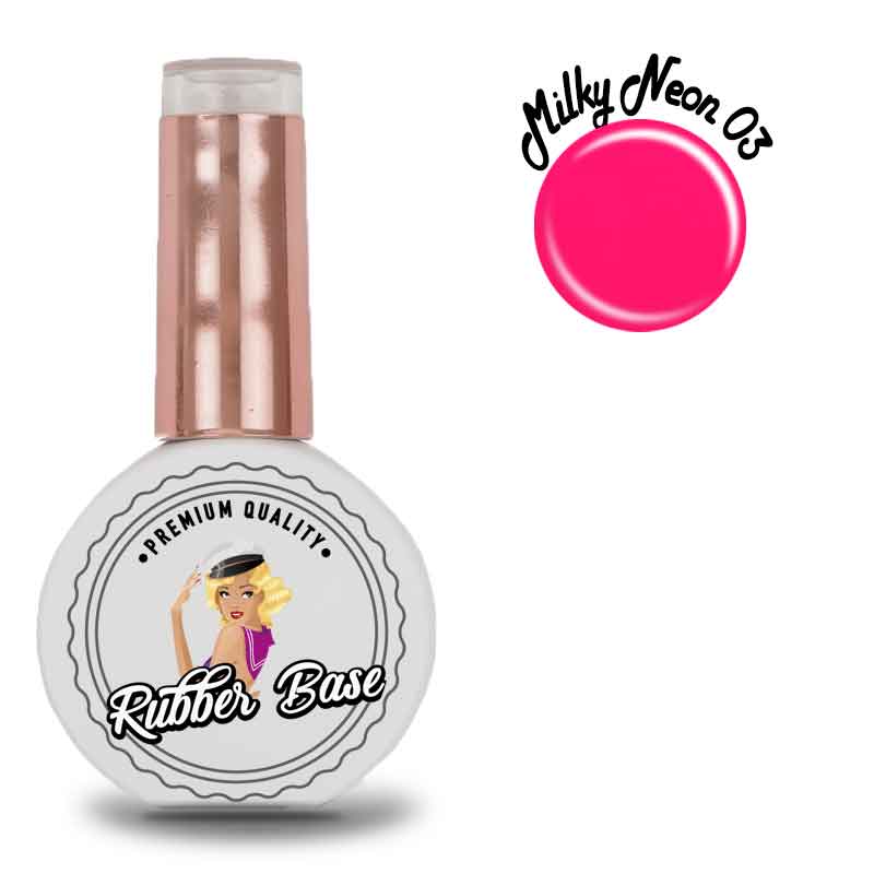 Milky Neon 03 Rubber Base 15ml - Lady Lack